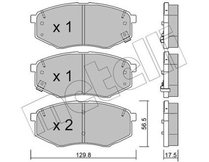 Колодки гальмівні (передні) Hyundai ix20/ix35/Tucson/Sonata/Kia Sportage 10-/Soul 14- Metelli 22-0942-0