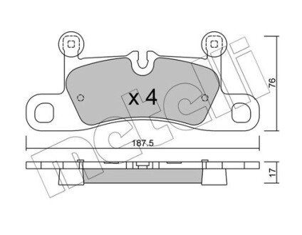 Колодки гальмівні (задні) VW Touareg/Porsche Cayenne 10- Metelli 22-0958-0