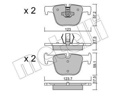 Колодки гальмівні (задні) BMW 3 (F30/F31/F34/F80)/4 (F32/F36/F82) 11- Metelli 22-0963-0