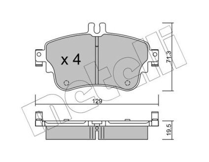 Колодки гальмівні (передні) MB A-class (W176)/B-class (W246) 11-18 Metelli 22-0964-0