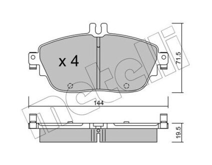 Колодки гальмівні (передні) MB A-class (W176)/B-class (W242/W246)/GLA-class (X156) 11-/Infiniti 15- Metelli 22-0965-0