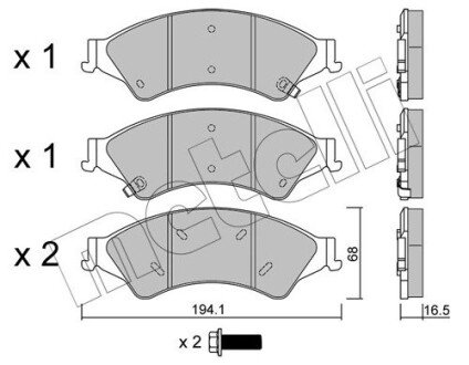 Колодки гальмівні (передні) Ford Ranger 11- Metelli 22-0971-0