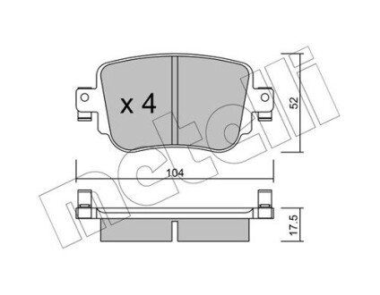 Колодки гальмівні (задні) Audi Q3/Skoda Octavia/Seat Leon/VW Golf/Caddy IV 14- Metelli 22-0980-0