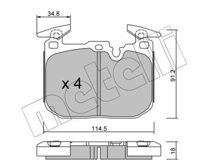 Колодки гальмівні (передні) BMW 3 (F30/F31/F34)/ 4 (F32/F36) 11- Metelli 22-1015-1