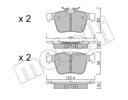 Комплект гальмівних колодок (дискових) Metelli 22-1020-0