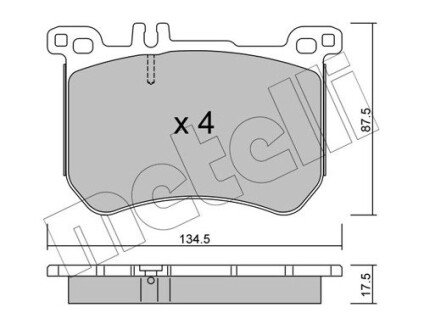 Колодки гальмівні (передні) MB S-class (W222,V222,X222)/SL-class (R231) 12- Metelli 22-1021-0