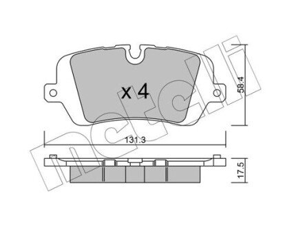 Комплект гальмівних колодок (дискових) Metelli 22-1025-0