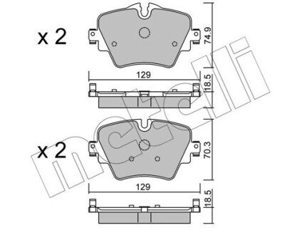 Комплект гальмівних колодок (дискових) Metelli 22-1037-0