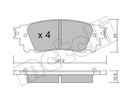 Колодки гальмівні (задні) Lexus NX 14- Metelli 22-1041-0