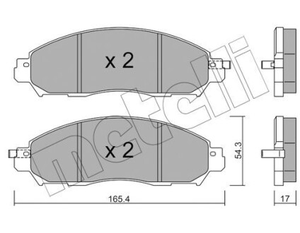 Колодки гальмівні (передні) Nissan NP300 Navara 15- Metelli 22-1081-0