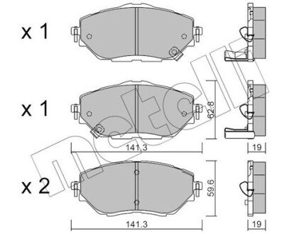 Колодки гальмівні (передні) Toyota C-HR/Corolla 16- Metelli 22-1088-0