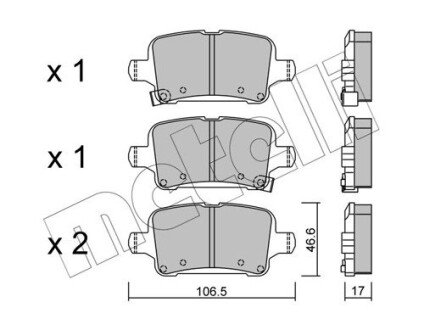 Колодки гальмівні (задні) Chevrolet Cruze 15-/Bolt 16-/Opel Astra K 15- Metelli 22-1116-0