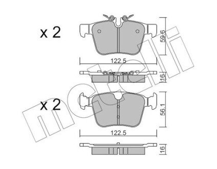 Комплект гальмівних колодок (дискових) Metelli 22-1122-0