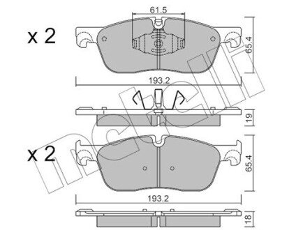 Колодки гальмівні (передні) Land Rover Discovery/Range Rover 2.0D 11- Metelli 22-1123-0