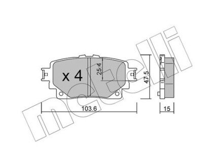 Комплект гальмівних колодок з 4 шт. дисків Metelli 22-1229-0