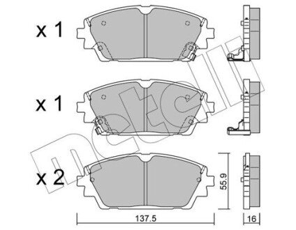 Колодки гальмівні (передні) Mazda 3 18- (+датчики) Metelli 22-1237-0