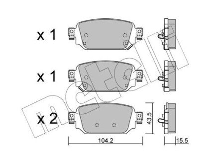 Колодки гальмівні (задні) Mazda CX-3 18-/3 13- Metelli 22-1238-0