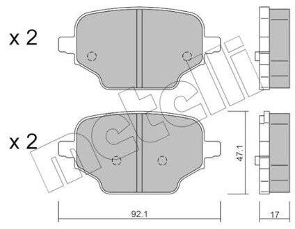 Колодки гальмівні (задні) Opel Combo 18-/Citroen Berlingo/Peugeot Partner 18- Metelli 22-1245-0 (фото 1)