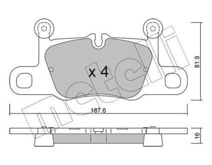 Колодки гальмівні (задні) Porsche 911 12- Metelli 22-1258-0