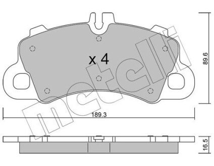 Колодки гальмівні (передні) Porsche Macan 3.0 S Diesel 14- Metelli 22-1259-0