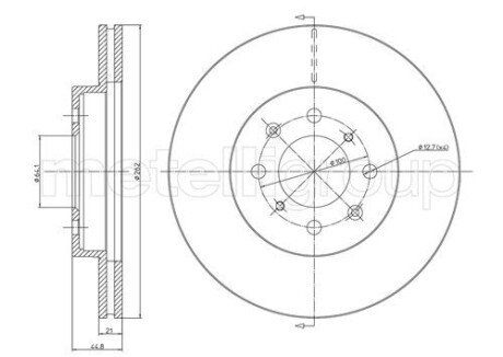 Диск гальмівний Metelli 23-0344C