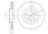 Диск гальмівний (передній) Skoda Octavia 96-10/Seat Leon/VW Golf 97-06 (279.5x22) (з покр.) (вент.) Metelli 23-0391C (фото 1)