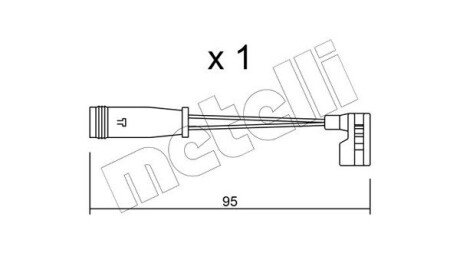 Датчик зносу гальмівних колодок MB Sprinter/VW Crafter 06- (L=95mm) Metelli SU.164