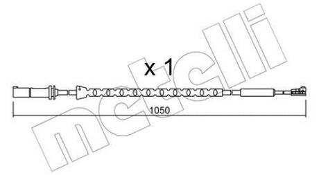 Датчик зносу гальмівних колодок (задніх) BMW X5 (E70)/X6 (E71/E72) 07- (L=1050mm) Metelli SU.310 (фото 1)