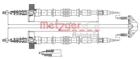 Трос ручного гальма METZGER 11.5859