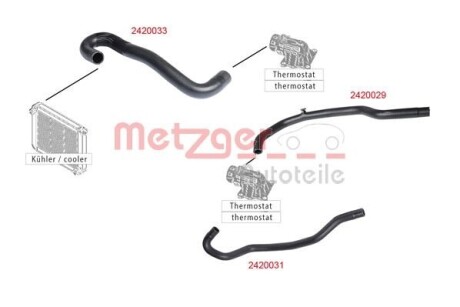 Патрубок системи охолодження гумовий METZGER 2420029