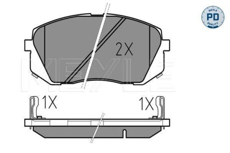 Колодки гальмівні (передні) Hyundai i40/ix35/Kia Sportage 10- MEYLE 025 245 0116/PD (фото 1)