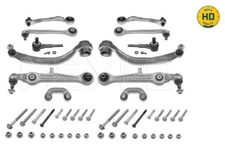 Комплект важелів підвіски (передньої) Audi A4 94-00/A6 97-05/VW Passat B5 00-05 (тонкий палец d=16mm/повний) MEYLE 116 050 0087/HD
