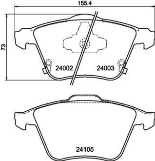 Колодки гальмівні передні MAZDA 6 2,3 02-. MINTEX MDB2768