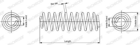 OPEL пружина передня L=336mm Asta G,Vectra B 95- MONROE SP0313