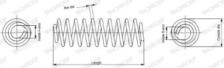 VW пружина передня L=330mm Touran 03- MONROE SP3346