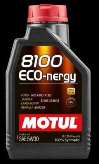 1л 8100 ECO-NERGY 5W-30 Олива синтетична A5/B5, SP, WSS-M2C 913-D, STJLR.03.5003, RN 0700 MOTUL 102782