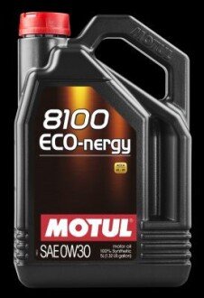 5л 8100 Eco-nergy 0W-30 Олива синтетична A5/B5, SP, BMW LL-01 FE, MB-APPROVAL 229.6, VOLVO VCC 95200377 MOTUL 102794