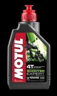 1л Scooter Expert 4T 10W-40 MB Олива синтетична для 4-такт. двигунів SP, JALOS MB MOTUL 105935