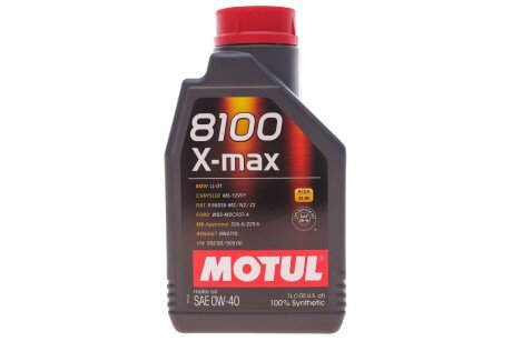 Моторна олива 8100 X-max SAE 0W40 1 L MOTUL 348201 (фото 1)