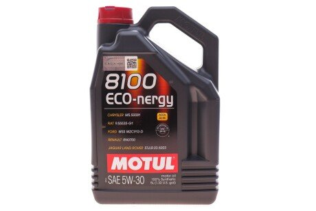 Олива моторна 8100 ECO-NERGY 5W30 5L MOTUL 812306