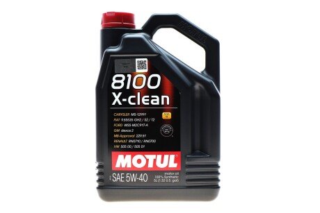 Олива 5W40 X-clean 8100 (5L) (LL-04/MB 229.51/505 00/505 01) (102051) MOTUL 843451