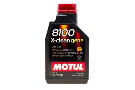 Олива моторна 8100 X-CLEAN GEN2 5W40 1L MOTUL 854111