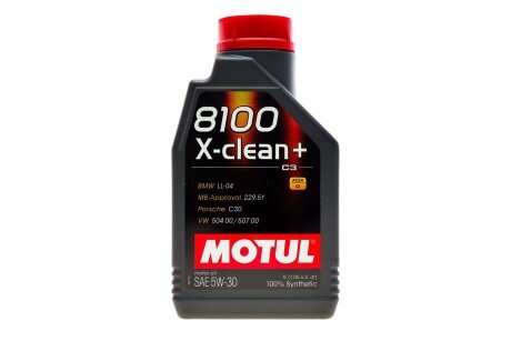 Олива моторна 8100 X-Clean+ 5W-30, 1л. MOTUL 854711