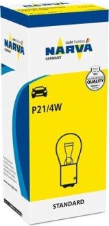 Автолампа P21/4W 12V 21/4W BAZ15d Стандарт NARVA 178813000