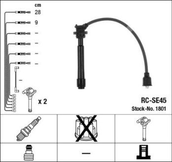 К-кт проводiв (RC-SE45) FIAT/SUBARU/SUZUKI Sedici/Justy/SX4 "1,3-1,6 "01>> NGK 1801