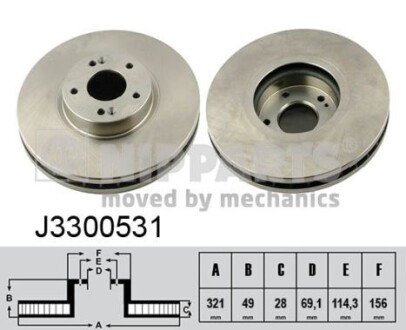 Гальмiвний диск NIPPARTS J3300531