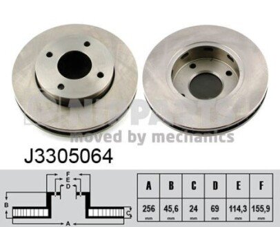 Гальмiвний диск NIPPARTS J3305064