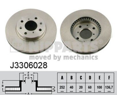 Гальмiвний диск NIPPARTS J3306028