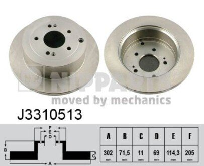 Гальмiвний диск NIPPARTS J3310513