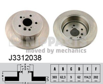 Гальмiвний диск NIPPARTS J3312038